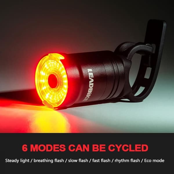 Intelligent LED baglygte USB genopladelig cykel baglygte bremse sensor
