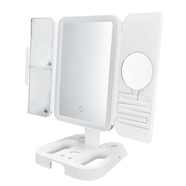 Makeup spejl, touch-kontrol, USB-batteri og 3 farvebelysningstilstande KLB