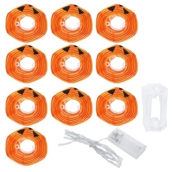 m lange lanterneformede lyskæder med LED til Halloween KLB