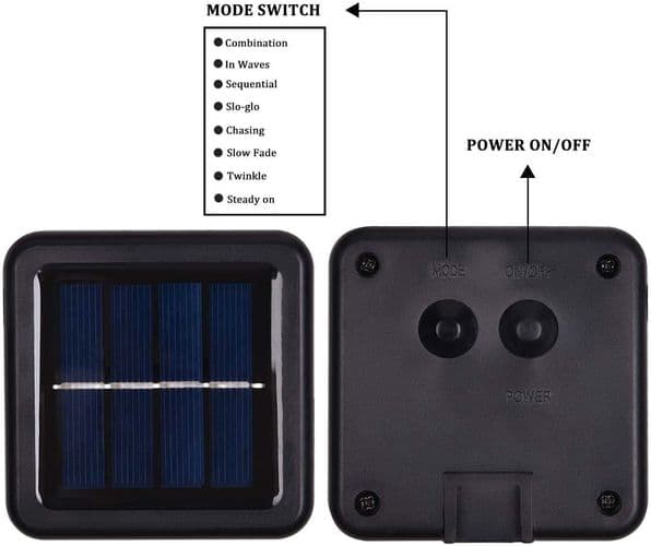 Solcelle-fe-lys, 50 søde honningbi LED-lys, 7M/24Ft 8 tilstande
