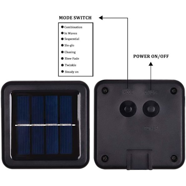 Solcellslampor, 50 söta LED-lampor i form av bin, 7 m/24 fot, 8 lägen