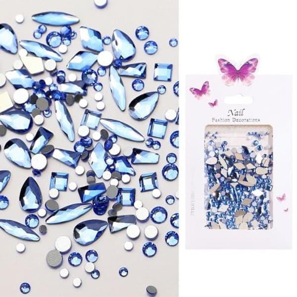 DIY Flat Bottom Shaped Glass Mixing Nail Rhinestone-02