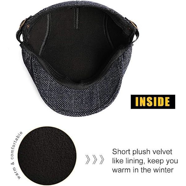 Herre flad beret cap justerbar flad hat efterår vinter