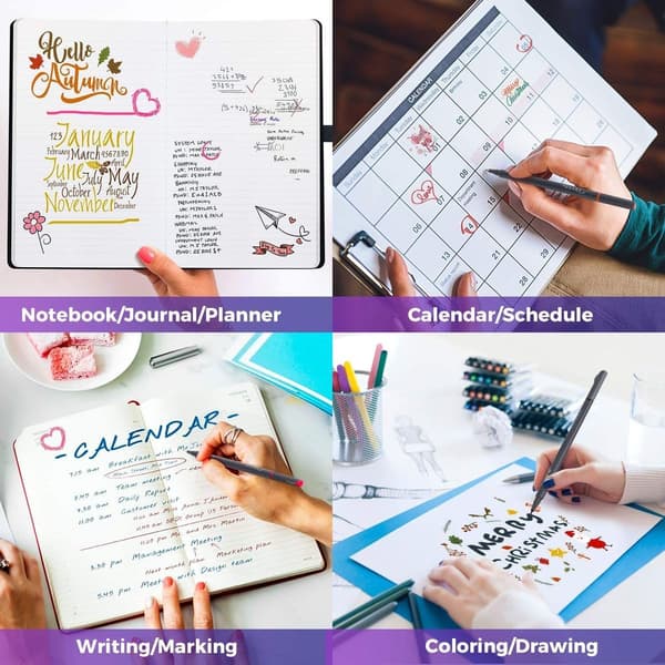 Journal Planner Penne Farvede Penne Fin Spids Fin Spids Stil 1