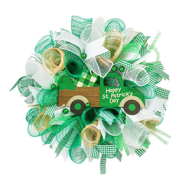 16 Tommer St. Patricks Dag Krans Kunstig Bånd Girland med Bil Træskilt til Fest