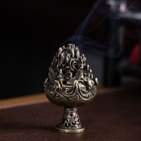 Retro Innendørs Aroma Diffuser Kobberlegering Smoker Ornament Small