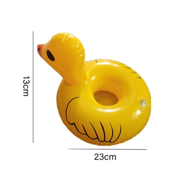 8 Pack Inflatable Floating Drink Holders, Small Yellow Duck Coasters