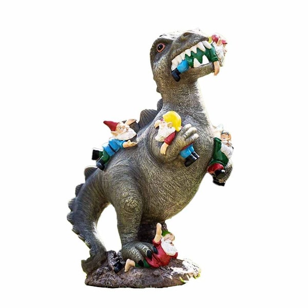 Dinosaur, der spiser dværg, havekunst, art deco, udendørsstatue, art deco