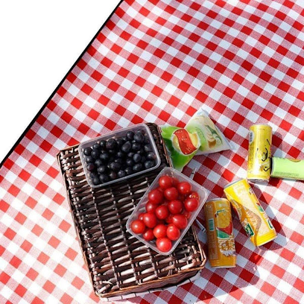 Piknikteppe 200x200CM XXL 2-7 personer vanntett strandteppe