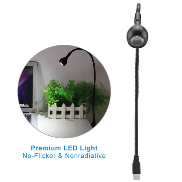 1W Lang Fleksibel Hals Bærbar USB LED-lys for Nattlesing KLB