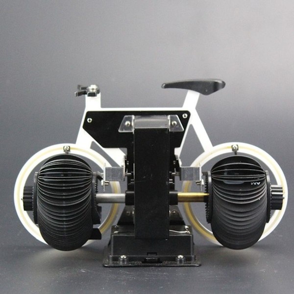 HY-F087 Retro Cykelformad Automatisk Flip Klocka Heminredning Flip Klocka (Vit)