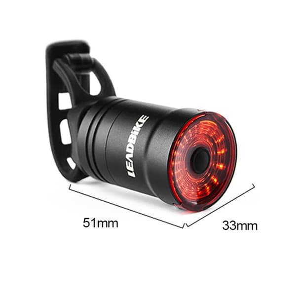 Intelligent LED baglygte USB genopladelig cykellygte bremsesensor KLB