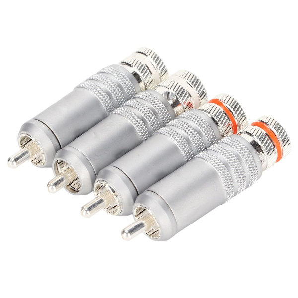 4 stk RCA-plugger sølvbelagt HiFi lodde RCA-plugger KLB