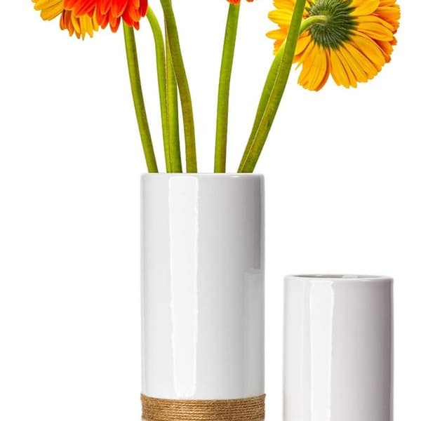 Hvit blomster vase sett - elegante hvite vaser til dekorasjon