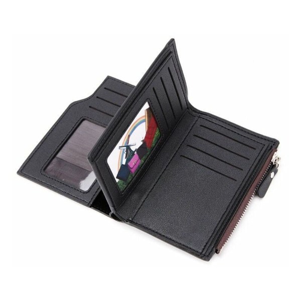Herre skinn lommebok 13.5 x 10 x 2 cm svart