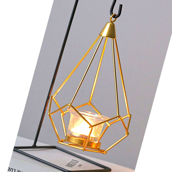 Metallinen kynttilänjalka, moderni koristeellinen romanttinen lyhty KLB