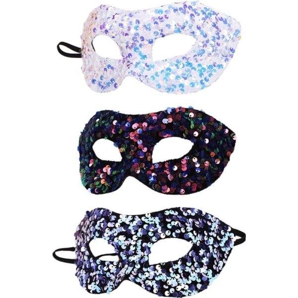 Stykker Maske til Maskerade til Kvinder Sequin Maske til Halloween Karneval Fest