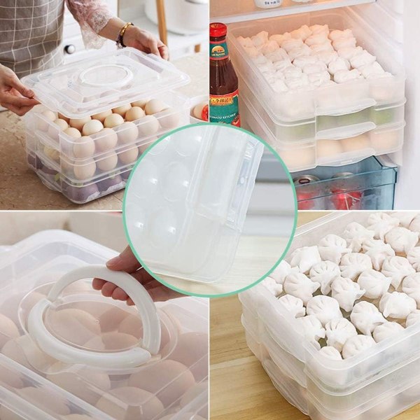 Æggeholder, 3-lags æggebakke med låg, æggebærerpose, dispenser KLB