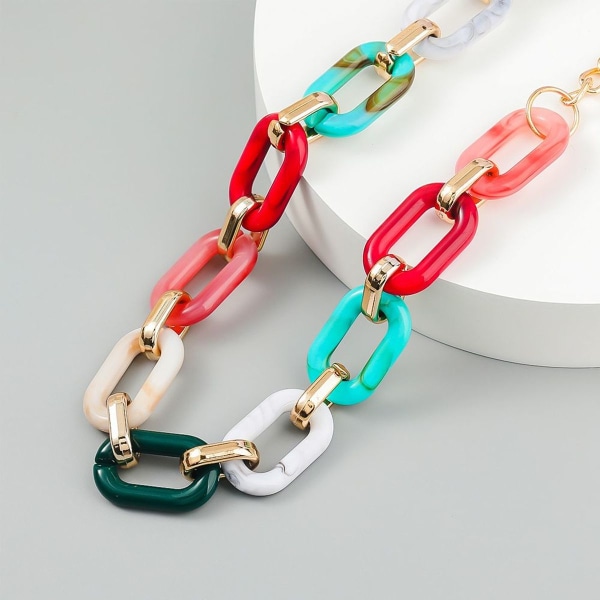 Mode Chunky Link Chain Lang Oval Halskæde til Kvinder KLB