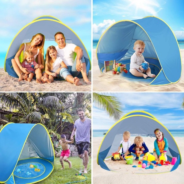 Beach Shelter Baby Beach Tält Pop-Up Baby Beach tält med avtagbar pool KLB