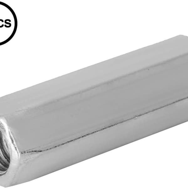 5 stk M10 mutter lang skaft karbonstål sekskant koblingsmuttere KLB