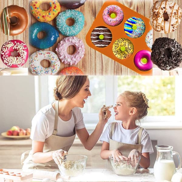Silikon donutformer, non-stick donut bakebrett for