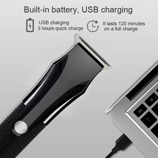 Professionelt hårklippesæt til mænd - T-Liner trådløs USB (sort) KLB