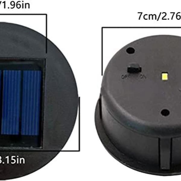 Del av topp erstatning solcellelys for lanterne, solcellepanel lysdeksel med en LED-lampe