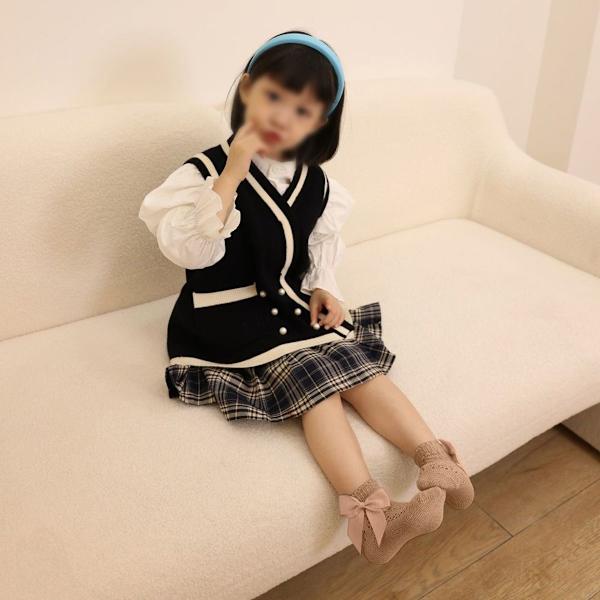 Baby Girls Strumpor Toddler Bow Mesh Andas Klänningstrumpor S KLB