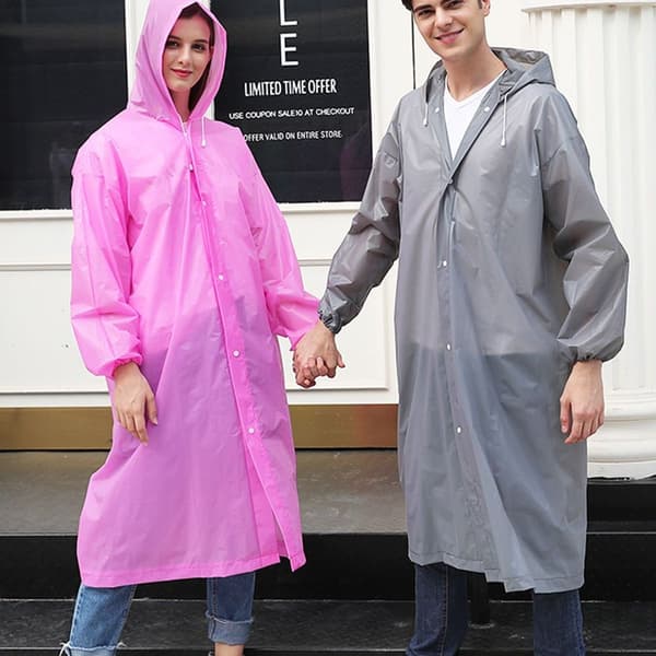 Sæt Udendørs Vandreture Onesie Regnfrakke Engangsregnfrakke Grå KLB