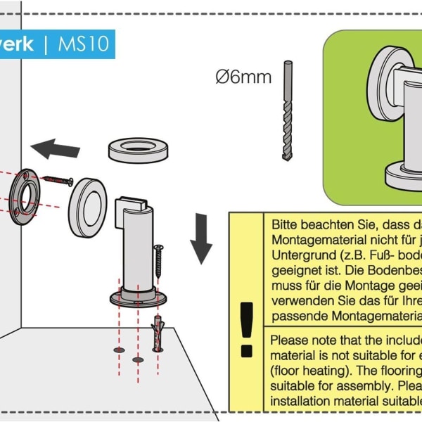 Magnetisk dørstopper i rustfritt stål-look. stopper KLB