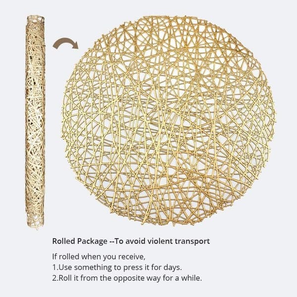 Pladser til spisebordet Metallic Hollow Out Line Circle Guld