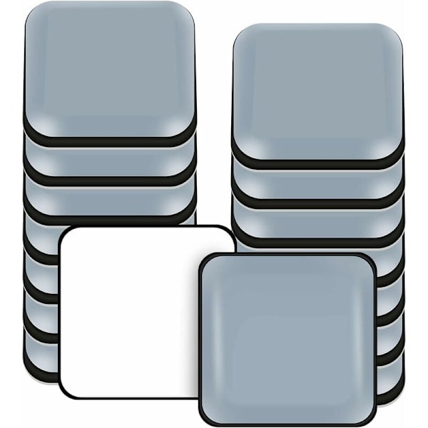 Møbelskyder, 16 stk. PTFE Teflon firkantede selvklæbende møbelskyder egnet til glatte gulve og tæpper (firkantet, 30X30mm) KLB
