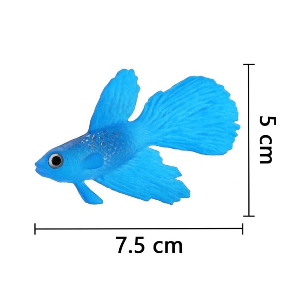 Kunstig fisk silikon fisk silikon gullfisk Betta Blå KLB