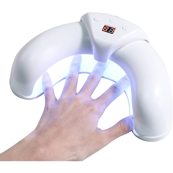 UV LED Gel neglelampe, 36W UV neglelampe med 3 timerindstillinger, skalerbart design forhindrer hænder i at blive mørke, hvid