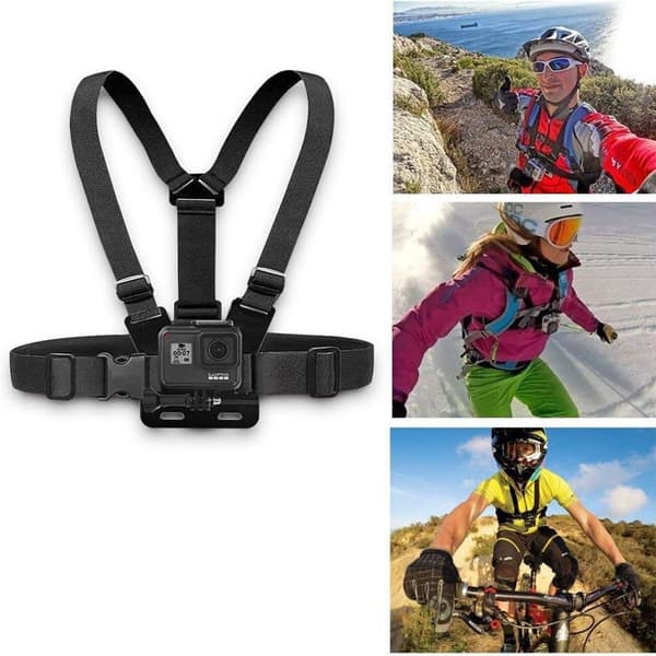 Brystremholder stroppsystem brystfeste kompatibel med GoPro Hero KLB
