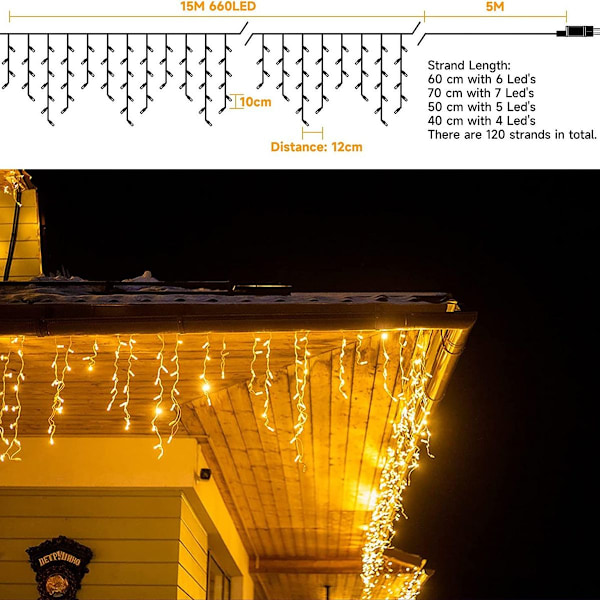 LED-ljusslinga utomhus varmvit