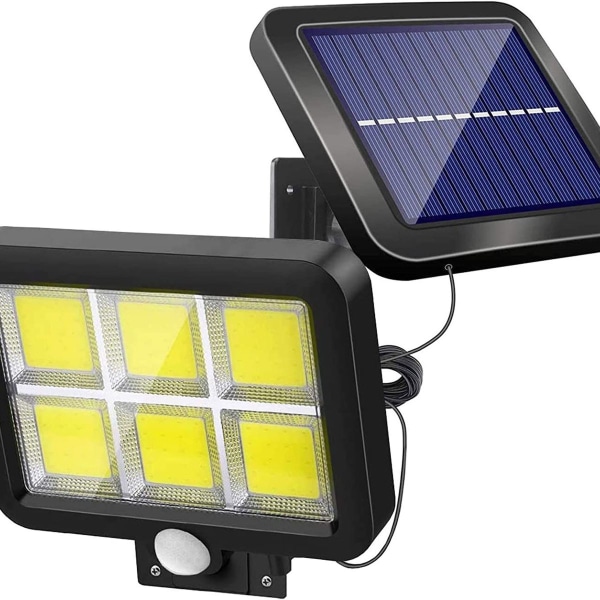 Kraftfull solcellslampa för utomhusbruk med rörelsesensor 120 LED vattentät