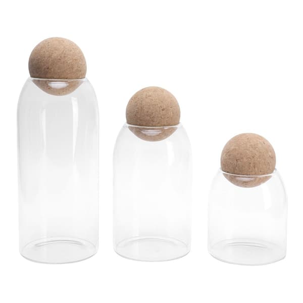 3Set Rundt Forseglede Bokser Transparent Oppbevaringsboks Tesett KLB
