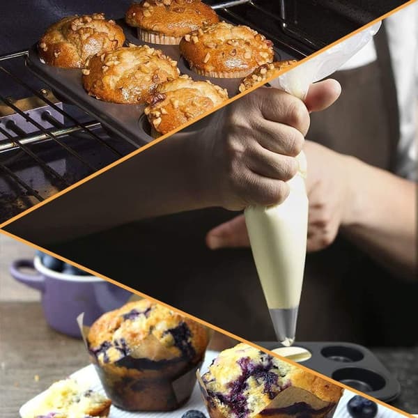 Silikone muffinform, muffinbakke til 6 muffins, til cupcakes, muffinbageform