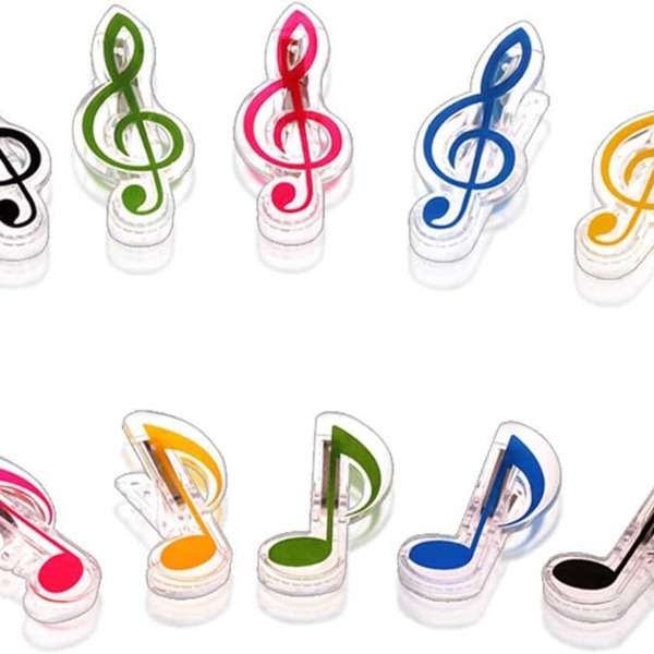 Paper clips rainbow music notes shaped nice 100 pieces KLB