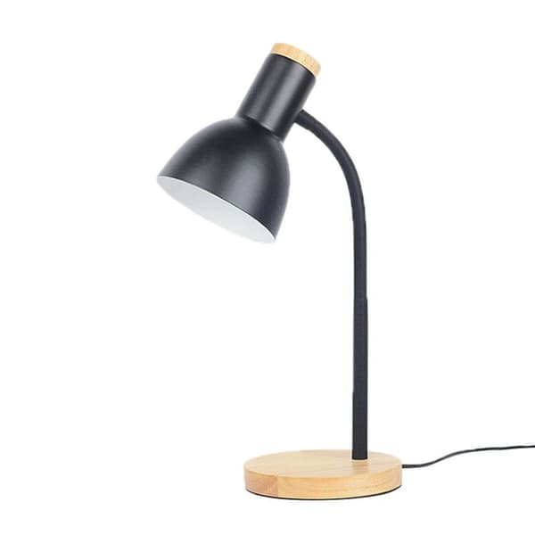 Stabil LED-bordlampe med solid trebase og fleksibel slange KLB