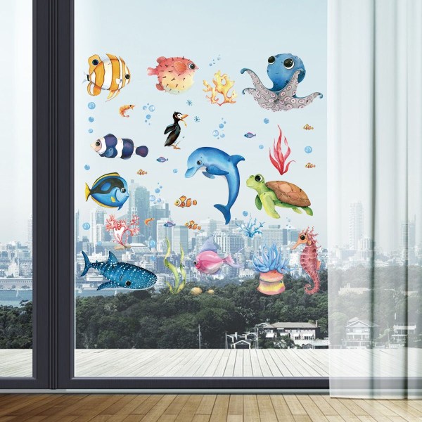 Under The Sea Dekorativa Peel and Stick Fish and O' Wall Stickers KLB