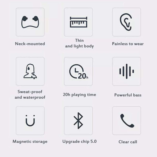 Bluetooth-hörlurar sport i örat, Bluetooth 5.0 rosa