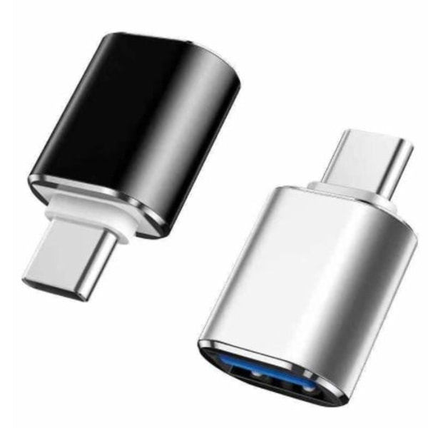 Type C til USB-adapter, USB C til USB 3.0-adapter, aluminium sølv