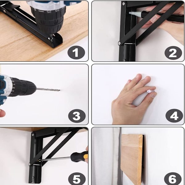 Fällbart konsolbord, 2 stycken kraftiga fällbara bord väggfällbara hyllkonsoler