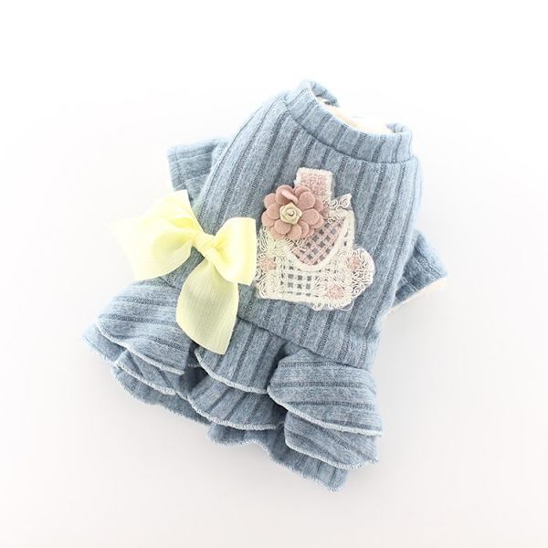 Hundekjole sweater hundekjole strik efterår vinter varm sød hundekjole, kæledyrstøj efterår og vinter hundekjole lille duft nederdel tøj til en