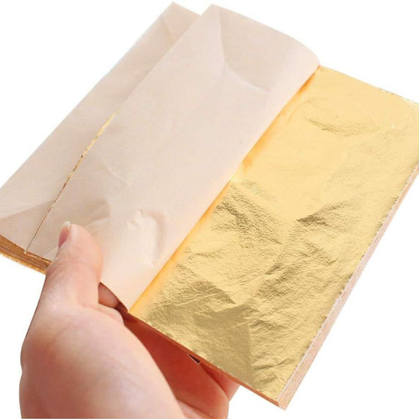 100 ark guld imitation guld blad för hantverk, metall konstprojekt, möbler KLB