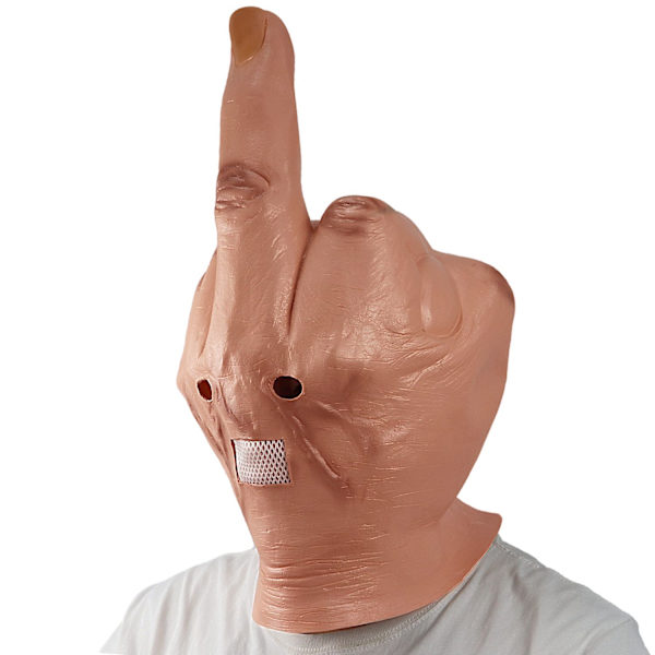 Läskiga fingrar mask nyhet långfinger fest mask halloween kostym latex mask latex full head, vit