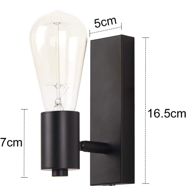 Industriell vägglampa för inomhusbruk, väggspotlight, 90 eller 360 graders roterbar